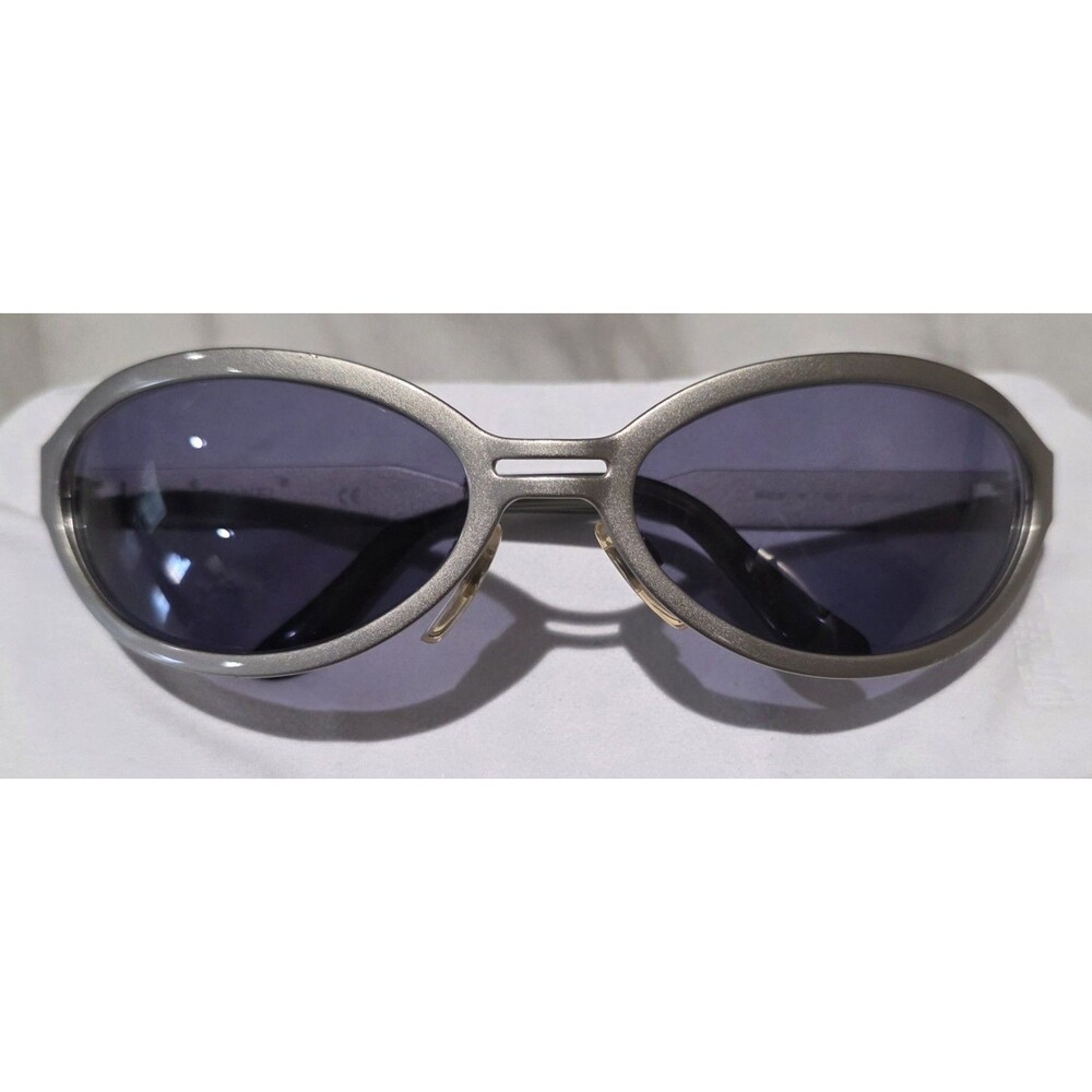 Rare VINTAGE CHANEL Sport Oval Sunglasses Silver 07803 Y2K Archive